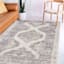 (B829) Grey & White Floral Washable Accent Rug, 3x5