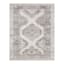 (B829) Grey & White Floral Washable Area Rug, 8x10