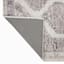 (B829) Grey & White Floral Washable Area Rug, 8x10