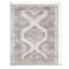(B829) Grey & White Floral Washable Area Rug, 8x10