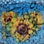 Blue Pottery Mosaic Tabletop Torch, 6"
