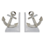2-Piece Silver Anchor Bookends Set, 5"