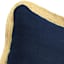 Navy Blue Jute Trim Outdoor Throw Pillow, 18"