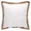 Olinen White Outdoor Throw Pillow with Jute Trim, 18"