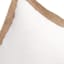White Jute Trim Outdoor Throw Pillow, 18"