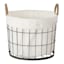 Lined Round Wire Storage Basket, Medium