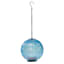 Decorative Hanging Iridescent Outdoor Lantern with Timer, Blue
