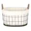 Lined Oval Wire Storage Basket, Extra Large