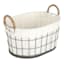 Lined Oval Wire Storage Basket, Extra Large