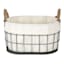 Lined Oval Wire Storage Basket, Medium
