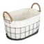 Lined Oval Wire Storage Basket, Medium