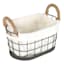 Lined Oval Wire Storage Basket, Small