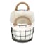Lined Oval Wire Storage Basket, Small