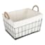 Lined Rectangle Wire Storage Basket, Extra Large