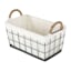 Lined Rectangle Wire Storage Basket, Medium