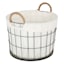 Lined Round Wire Storage Basket, Medium