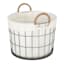 Lined Round Wire Storage Basket, Medium