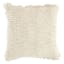 Delphi Taupe Waffle Fringe Throw Pillow, 21"