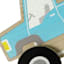 Tiny Dreamers Blue Wood Truck Figurine, 4.5"