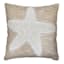 Ty Pennington Beige Starfish Embroidered Throw Pillow, 18"