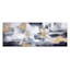 Crosby St. Embellished Grey & White Abstract Canvas Wall Art, 48x18