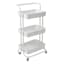 White Rolling Storage Cart with Handle, 34.2"
