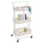 White Rolling Storage Cart with Handle, 34.2"