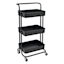 Black Rolling Storage Cart with Handle, 34.2"