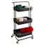 Black Rolling Storage Cart with Handle, 34.2"