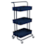 Blue Rolling Storage Cart with Handle, 34.2"