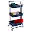 Blue Rolling Storage Cart with Handle, 34.2"