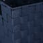 Frankin Navy Blue Woven Rectangle Storage Basket, Medium