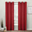 Red Basket Weave Light Filtering Curtain Panel, 84"