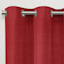 Red Basket Weave Light Filtering Curtain Panel, 84"