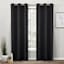 Black Basket Weave Light Filtering Curtain Panel, 84"