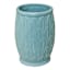 Found & Fable Blue Fan Ceramic Bath Tumbler, 4"