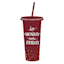 Burgundy Monday Tumbler with Straw, 22oz