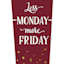 Burgundy Monday Tumbler with Straw, 22oz
