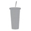 Grey Textured Tumbler with Straw, 22oz