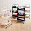 Grey Rolling Storage Cart with Handle, 34.2"