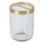 Found & Fable Jasper Clear Glass Toothbrush Holder with Gold Accents, 4"