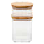 5-Piece Clear Square Canister with Bamboo Lid