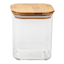 5-Piece Clear Square Canister with Bamboo Lid