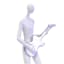 White & Silver Guitar Player Figurine, 13"