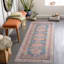 (B859) Colin Red & Blue Multi Medallion Washable Runner, 2x7