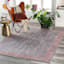 (B860) Honeybloom Colin Red & Blue Floral Medallion Washable Area Rug, 5x7