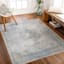 (D590) Lillian Blue Multi Medallion Washable Area Rug, 8x10