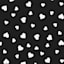 Black & White Hearts Coir Mat, 18x30