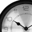 Black Metal Round Table Clock, 8"
