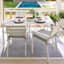 Grammercy White Steel Slat Patio Dining Table, 60x36